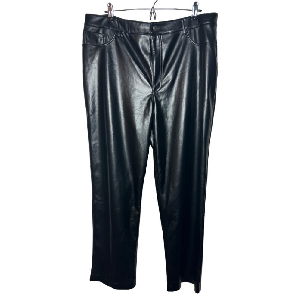 NWT Joie Sz 18 Faux Leather Pants, Black(1400)